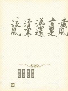 流清涕有黄痰是风寒还是风热