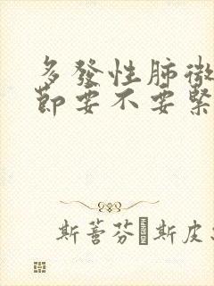 多发性肺微小结节要不要紧