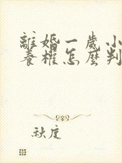 离婚一岁小孩抚养权怎么判