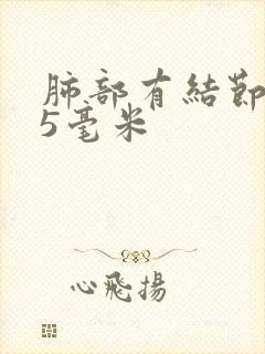 肺部有结节3到5毫米