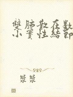 双肺散在数个微小实性结节封面