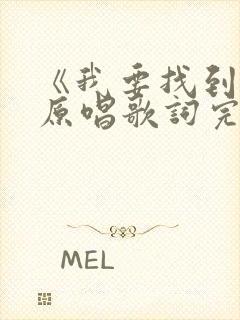 《我要找到你》原唱歌词完整版封面