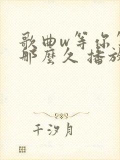 歌曲w等你等了那么久 播放