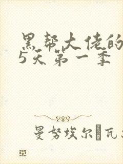 黑帮大佬的365天第一季