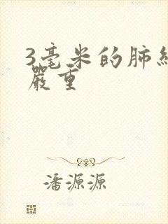 3毫米的肺结节严重封面