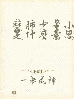 双肺少量小结节是什么意思封面