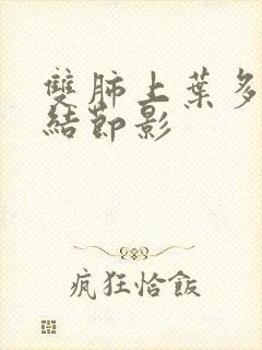 双肺上叶多发小结节影