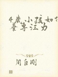 4岁小孩如何培养专注力