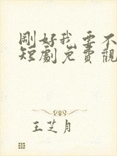 刚好我要不爱你短剧免费观看封面