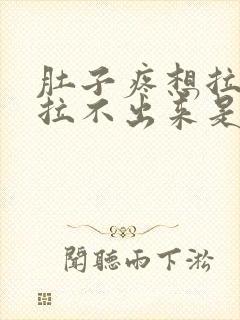 肚子疼想拉屎但拉不出来是怎么回事