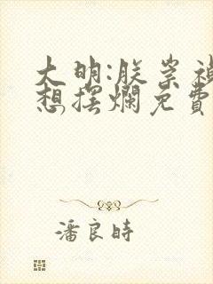 大明:朕崇祯只想摆烂免费阅读封面