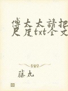 傅太太请把握好尺度txt全文下载