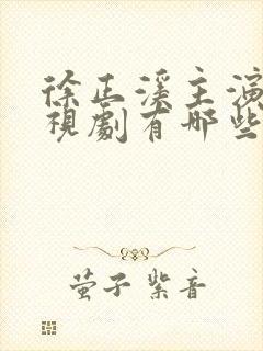 徐正溪主演的电视剧有哪些