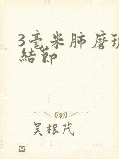 3毫米肺磨玻璃结节