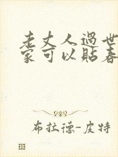 老丈人过世女婿家可以贴春联封面