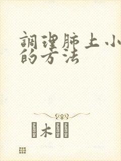 调理肺上小结节的方法