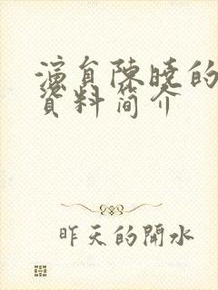 演员陈晓的个人资料简介