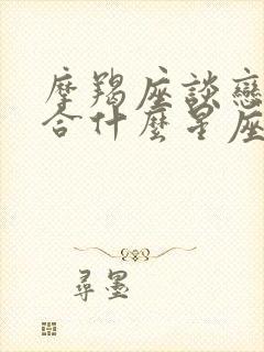 摩羯座谈恋爱适合什么星座