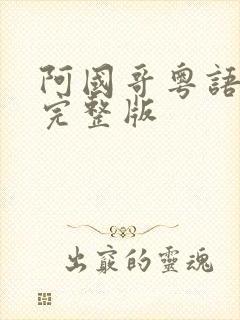 阿国哥粤语原唱完整版封面