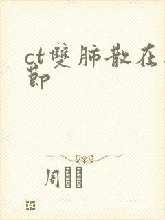 ct双肺散在结节