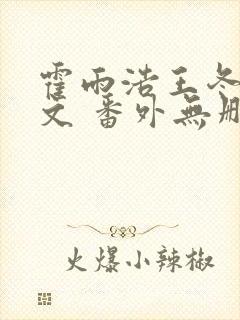 霍雨浩王冬儿全文 番外无删减