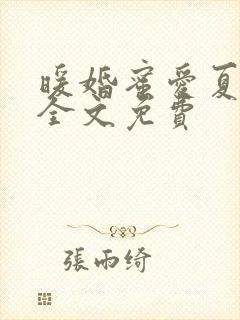暖婚蜜爱夏时悠全文免费