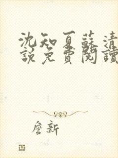 沈知夏苏清辞小说免费阅读最新章节