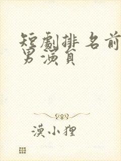 短剧排名前十的男演员