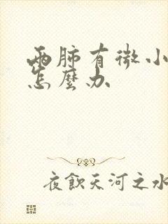 两肺有微小结节怎么办