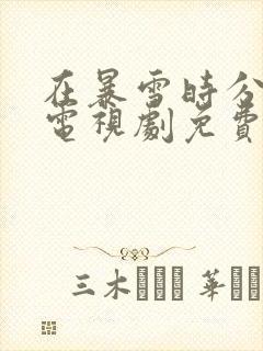 在暴雪时分全集电视剧免费观看