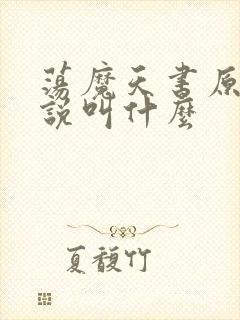 荡魔天书原著小说叫什么封面