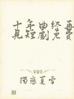 十年曲终再也不见短剧免费观看