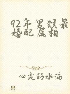 92年男猴最佳婚配属相