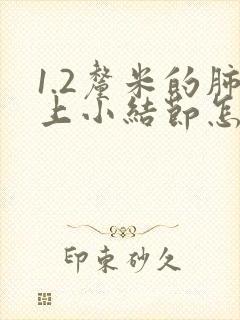 1.2厘米的肺上小结节怎么办封面