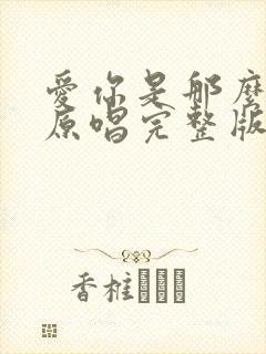 爱你是那么辛苦原唱完整版封面