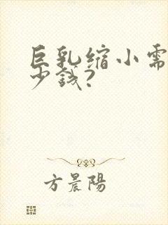 巨乳缩小需要多少钱?