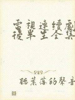 电视连续剧我的后半生全集封面