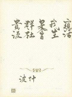 贵群是我窥探上流社会生活的唯一途径