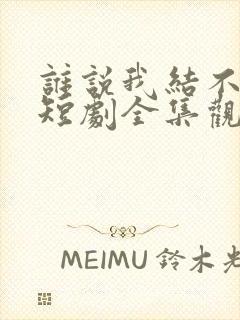 谁说我结不了婚短剧全集观看免费