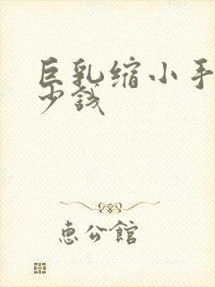 巨乳缩小手术多少钱