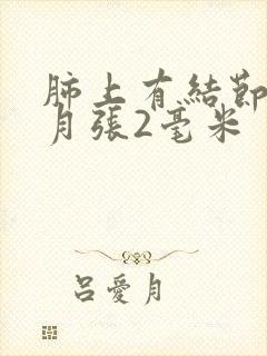 肺上有结节4个月张2毫米