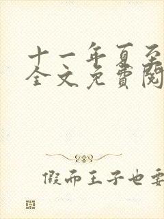 十一年夏至小说全文免费阅读封面