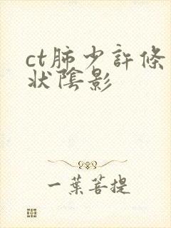 ct肺少许条索状阴影