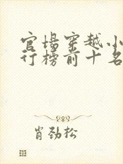 官场穿越小说排行榜前十名