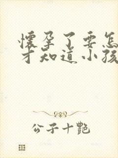 怀孕了要怎么样才知道小孩是谁的