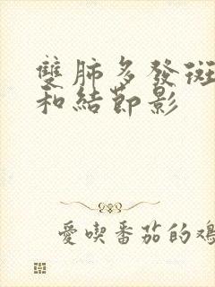 双肺多发斑片影和结节影