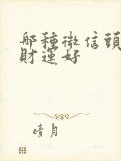 哪种微信头像旺财运好