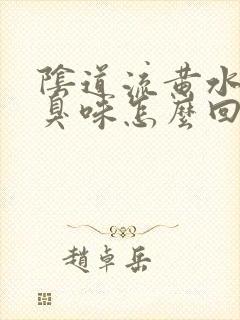 阴道流黄水有腥臭味怎么回事啊