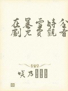 在暴雪时分电视剧免费观看全集高清版