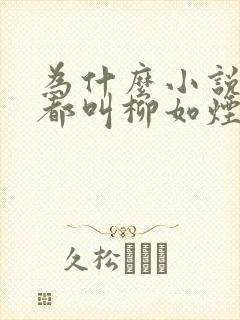 为什么小说女主都叫柳如烟